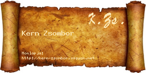 Kern Zsombor névjegykártya